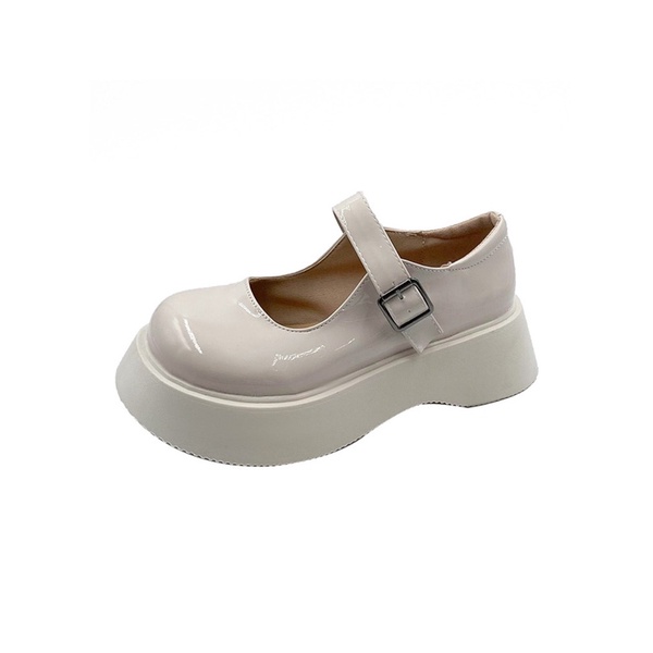 Giày búp bê có quai vintage Mary Jane đế bánh mì cao 4cm ulzzang Hàn Quốc Yannie Lolita