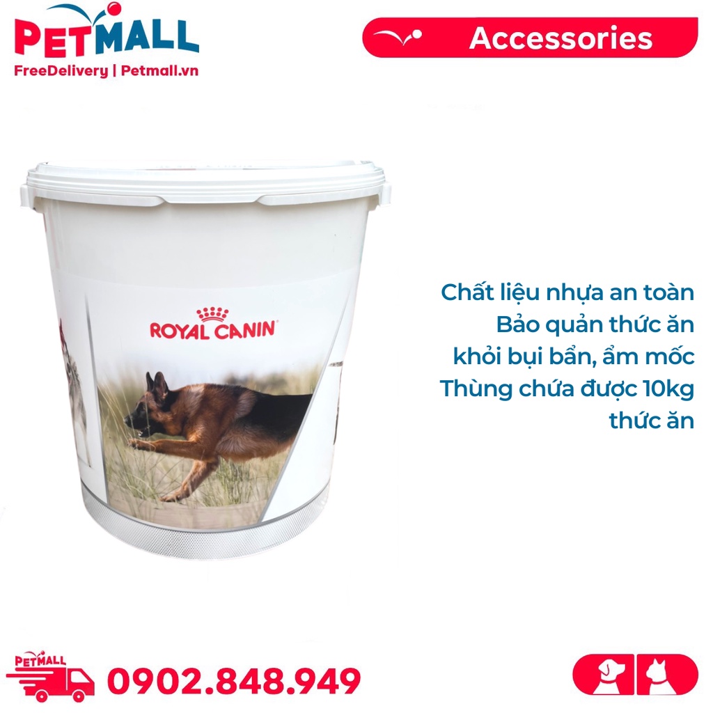 Thùng đựng thức ăn Royal Canin 10kg - Size 52x40cm Petmall