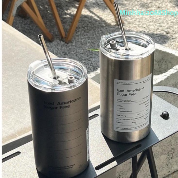 Cốc Uống Nước Giữ Nhiệt Inox 304 600ml Có Ống Hút Ly Uống Coffee Giữ Nhiệt 6-8 Tiếng Chắc Chắn Chống Gỉ Cực Kì Tiện Lợi