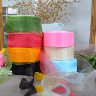 Ruy Băng Voan ORGANZA kích thước 25mm 38mm 1 cuộn 45m
