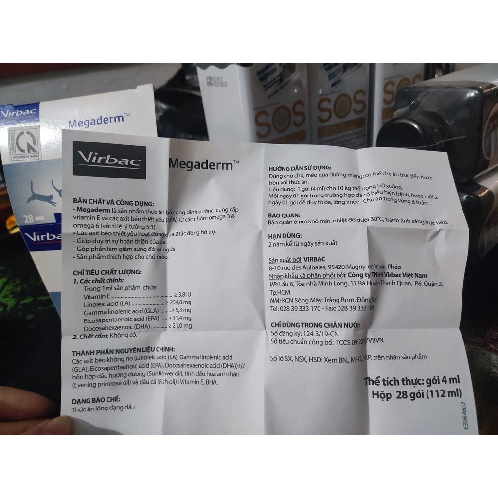 Gel Dưỡng Lông Da cho chó mèo Megaderm 1 gói