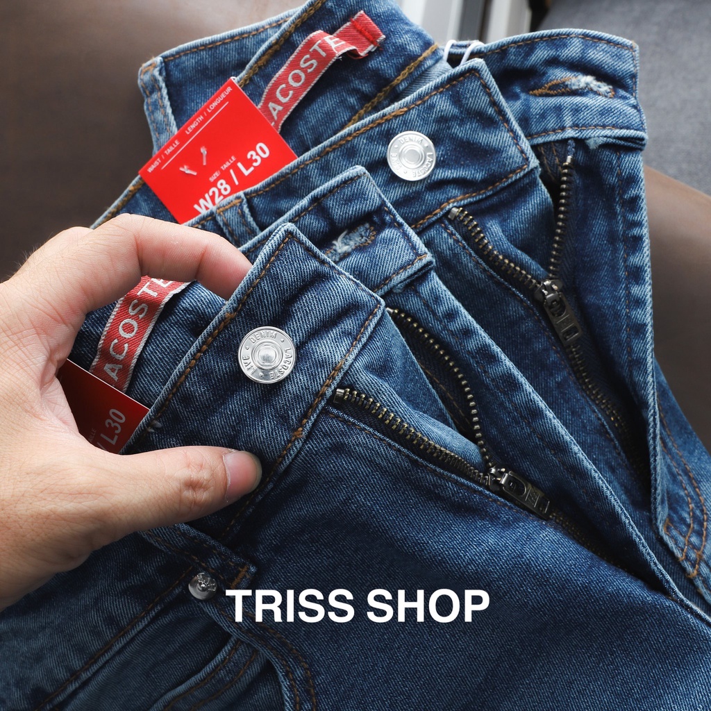 Quần Jeans nam Lacoste 5 chất liệu co giãn cao cấp form slim