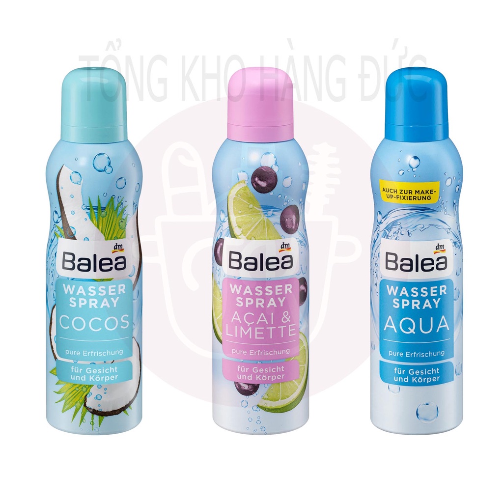 Xịt khoáng Balea  khử độc, tăng cường độ ẩm, làm mềm, kích thích tái tạo tế bào da, 150ml