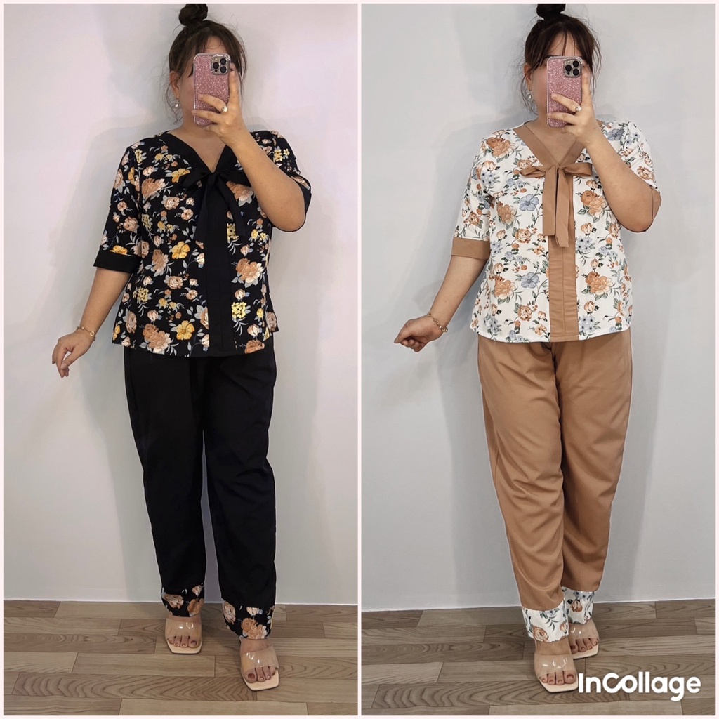 Đồ Lam Hoa nơ cổ Bigsize ( 69kg đến 95kg )