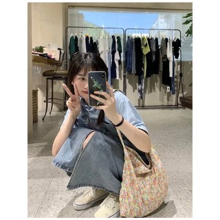 Yếm Váy Jean Xanh Nhạt - Leda