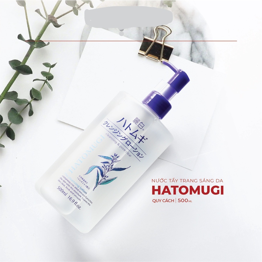 Dầu tẩy trang Hatomugi ý dĩ dưỡng ẩm, làm sáng da 500ml The Cleansing Oil_30008