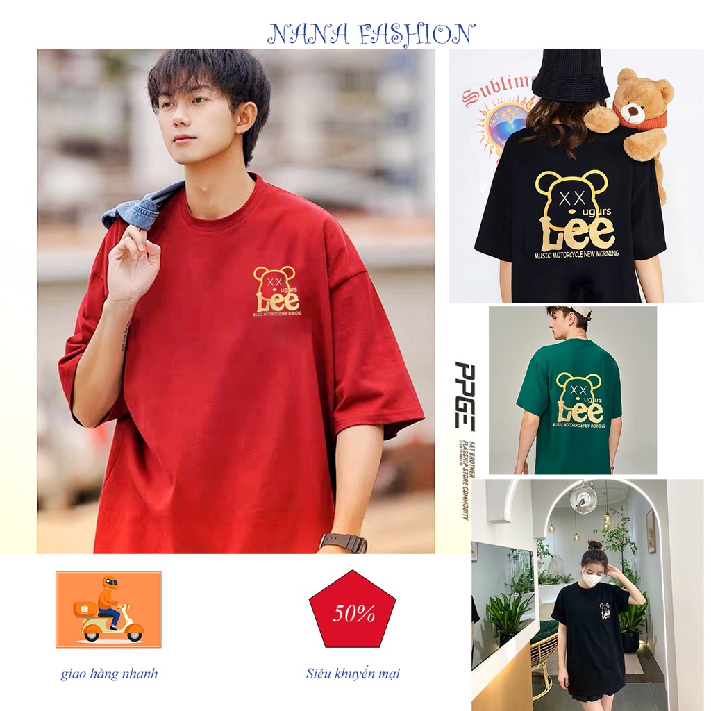 Áo thun nữ nam tay ngắn ( tay lỡ ) form rộng unisex GẤU LEE BEARBRICK phong cách trẻ trung, tươi mát, kiểu dáng Hàn Quốc