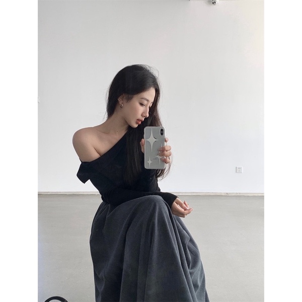 áo lệch vai trễ tay dài koreastyle