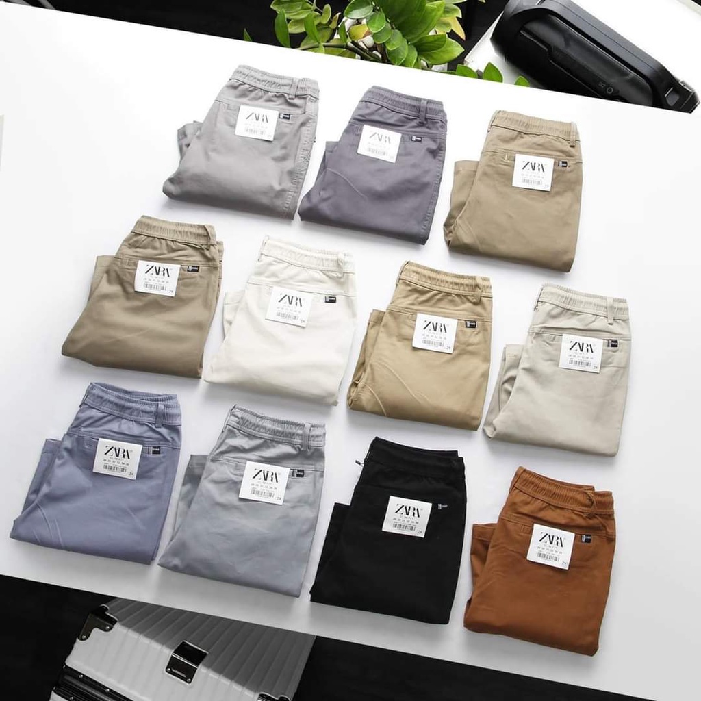 Quần short Kaki Co Giãn ZR Lưng thun Khoá Kéo Bền màu Không xù lông