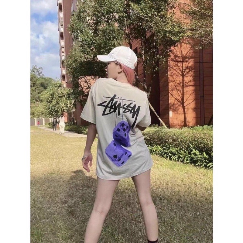 Áo Thun Stusy Xúc Sắc Unisex Form rộng vải 100% cotton - Chất dày dặn như hình.