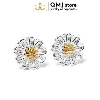 Bông tai qmj hoa cúc nhí bạc 925 xinh xắn - q056