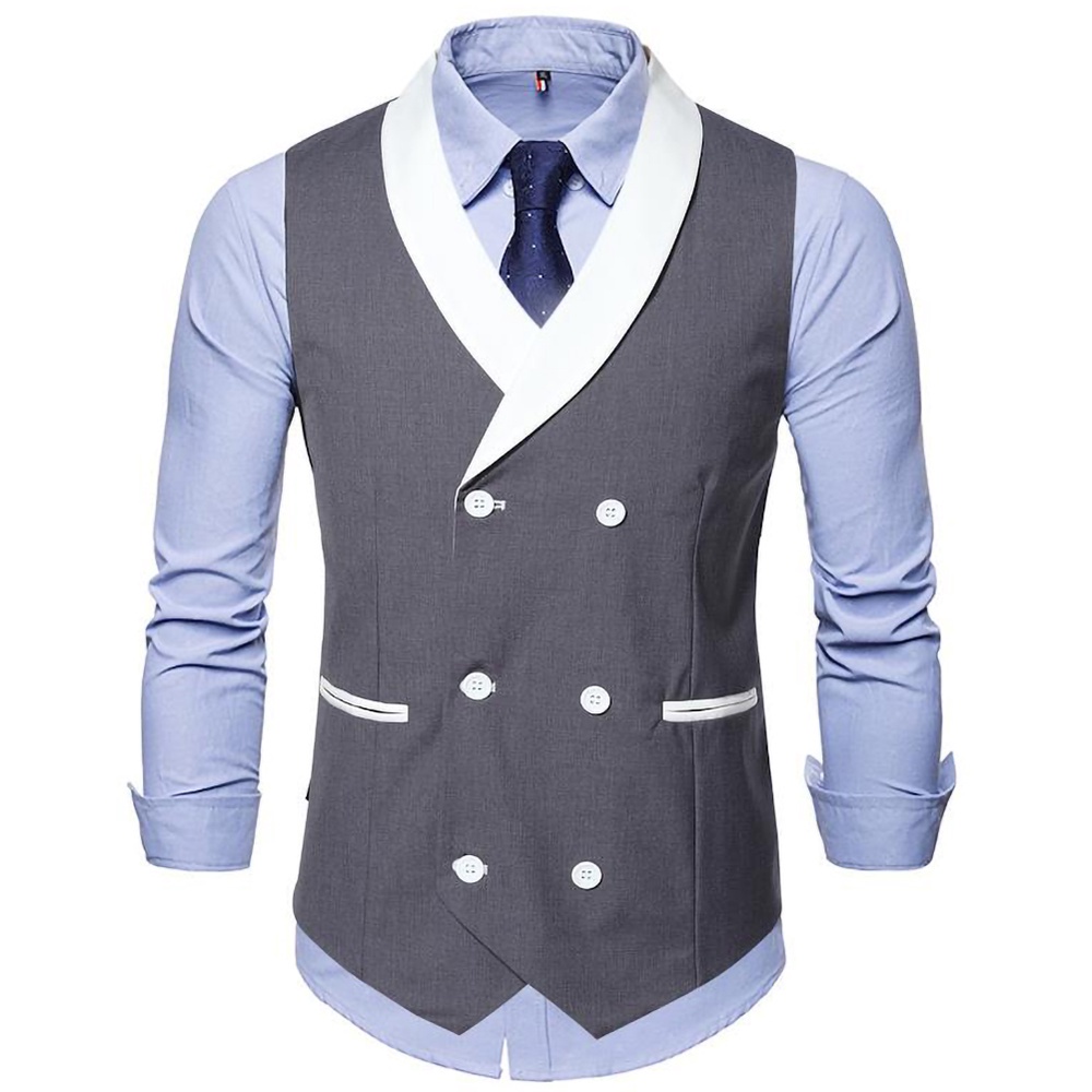 Áo vest nam Áo gile nam chất liệu Polyester độc đáo thiết kế đặc săc thanh lịch 2 hàng cúc trẻ trung năng động H66