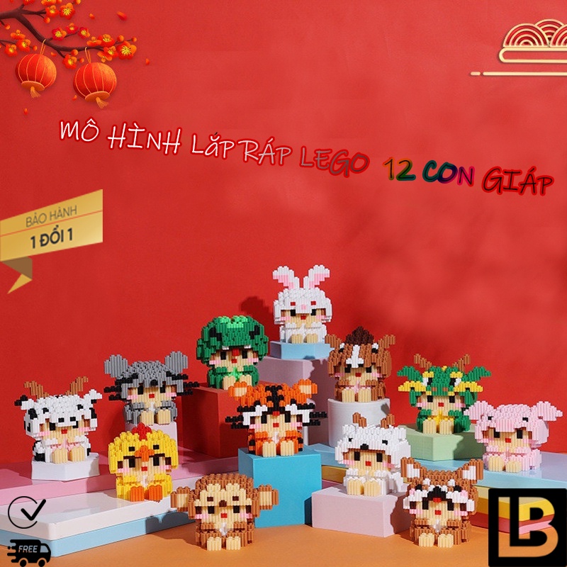 Mô hình lắp ráp LEGO 12 CON GIÁP ngộ nghĩnh kích thích tư duy phát triển của bé - GIÁ RẺ - CHẤT LƯỢNG