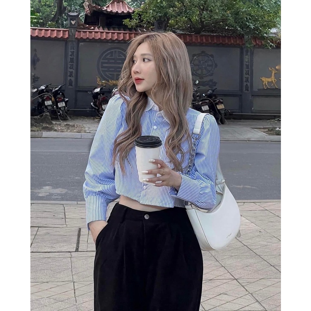Áo sơ mi dài tay dáng lửng