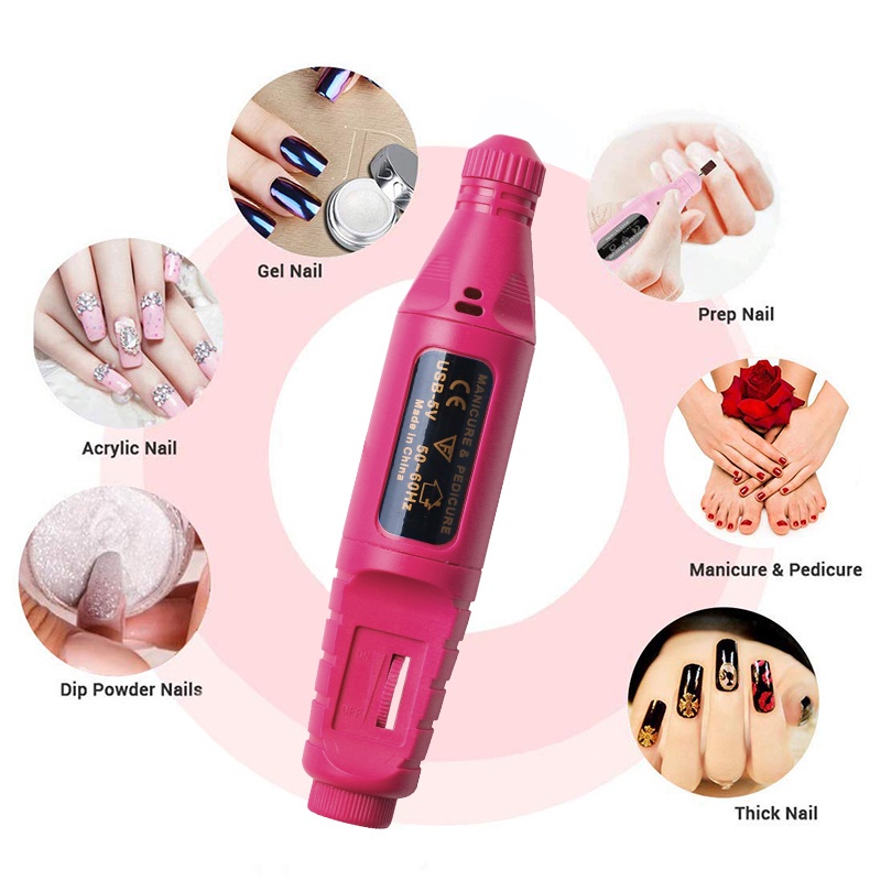 Máy mài móng MINI nhỏ gọn giũa đánh bóng móng tay móng chân kèm củ sạc thích hợp làm móng nghệ thuật nail spa