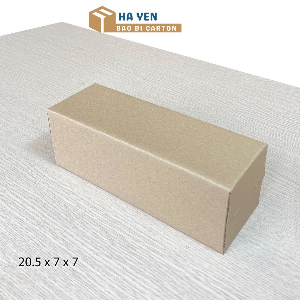 7x7x20,5 cm - Combo 100 hộp carton đóng hàng nắp dán 20.5 x 7 x 7 cm