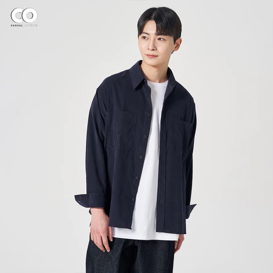 Áo sơ mi tay dài 8seconds nhung tăm - 2 Màu