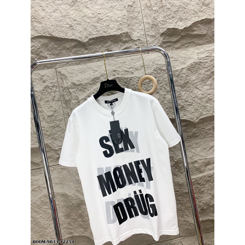 Áo Sex Money Drug Vintage Mác GUCI Đen Trắng - Áo phông tay lỡ Nam Nữ Premium In Chữ Sex Money Drug