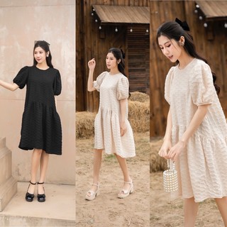 Váy dáng suông mullet, váy gấm suông mullet, váy suông nữ phom rộng