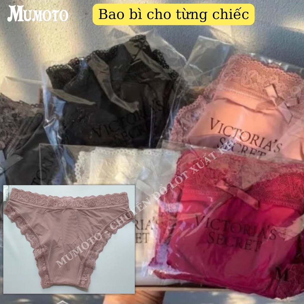 Quần lót nữ thun lạnh VS xuất Âu phối ren siêu mát phom đẹp size đến 70kg VS350 - MUMOTO