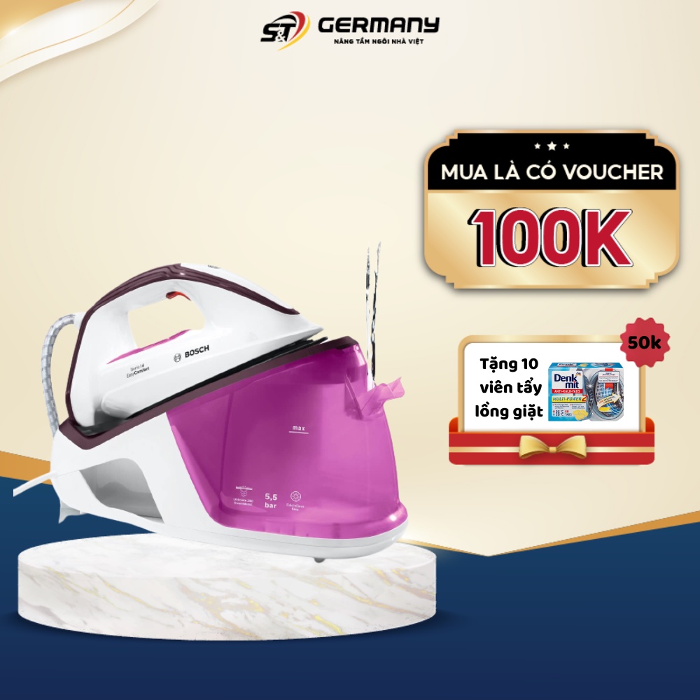 Bàn ủi hơi nước, bàn là Bosh TDS4020 là phẳng mọi loại vải nội địa Đức Germanysnt màu hồng 20028