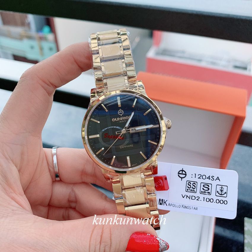 Đồng Hồ Nam SUNRISE 1204SA Nền Mặt Vân Authentic