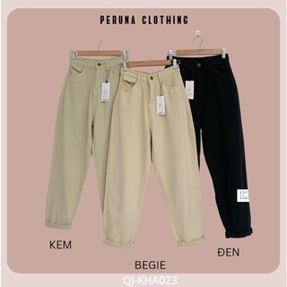 Quần Baggy Nữ Jean Hack Dáng KHA-023 | Quần Baggy Jean Cạp Cao | Vải Jean Wash Xịn | Hàng Đẹp