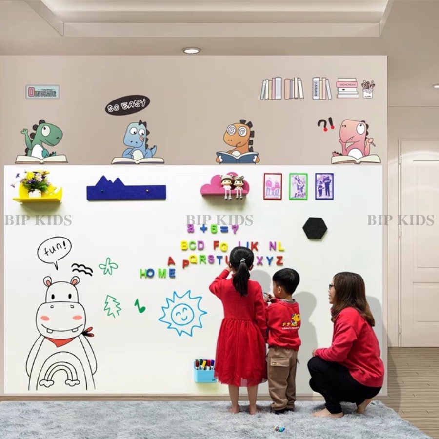Bảng từ dán tường viết bút lông cho bé - Bảng nam châm dán tường decal - Cuộn bảng từ hút nam châm