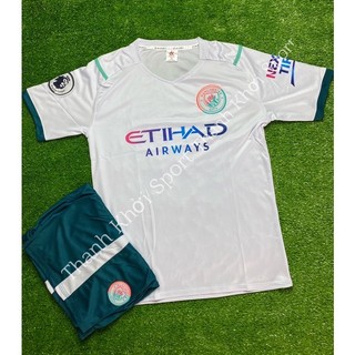 Bộ quần áo bóng đá manchester city trắng xanh