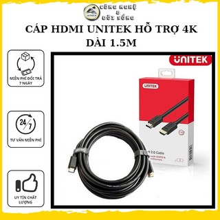 Cáp hdmi unitek hỗ trợ 4k dài 1.5m - chính hãng