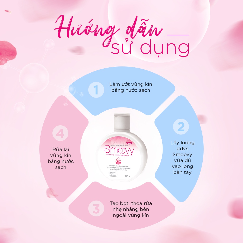 Dung dịch vệ sinh thế hệ mới Smoovy  sạch dịu nhẹ, an toàn dung tích 150ml