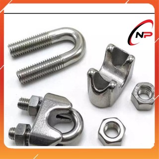 Bộ ốc siết cáp inox 304 combo 10 cái.gồm đủ các size 2mm 3mm 4mm 5mm 6mm 8mm 10mm.kimkhithaibinh
