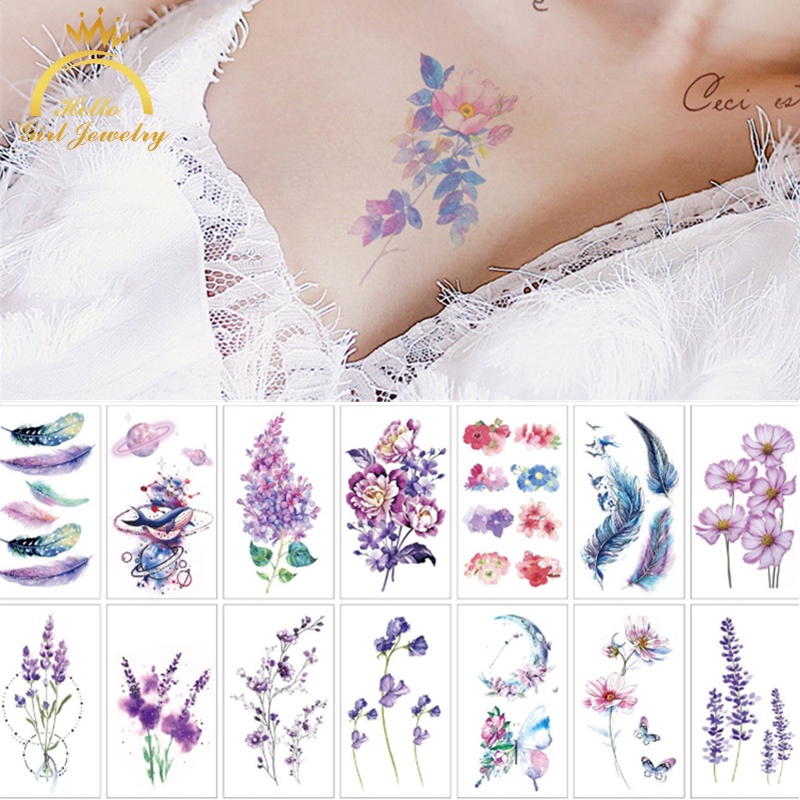 【coffeemate】⚡Miếng Dán Hình Xăm Hello Girl Chống Thấm Nước Và Chống Phản Quang Mới （5-7 ngày）