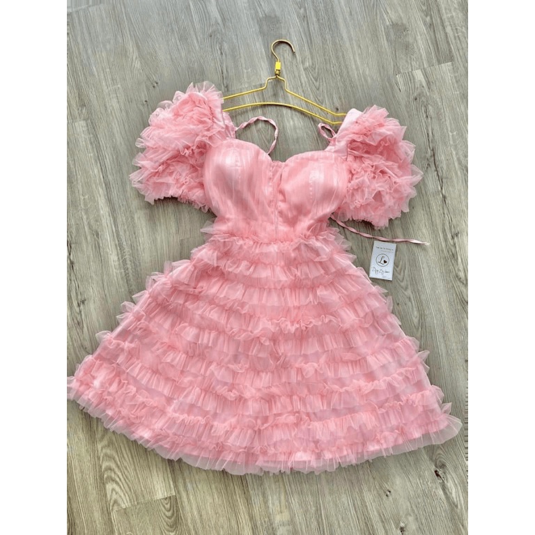 SIÊU SALE ĐẦM LƯỚI  THIẾT KẾ TAY ÁO PHỒNG , CÓ MÚT LÓT NGỰC XINH XẮN KHI ĐI CHƠI , DỰ TIỆC CN