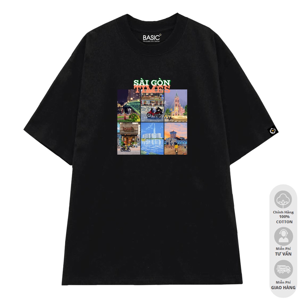 Áo Phông Đen In Lụa KTS Saigonnese Unisex Tee