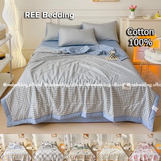 Bộ chăn ga gối REE Bedding Cotton 100% chăn chần hè CT196 đủ size giường nệm