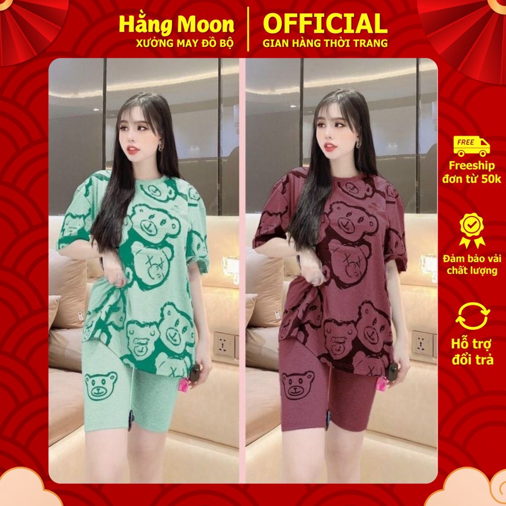 Đồ bộ nữ thun cotton bigsize MoonShop QL15 LỬNG GẤU TOÀN THÂN