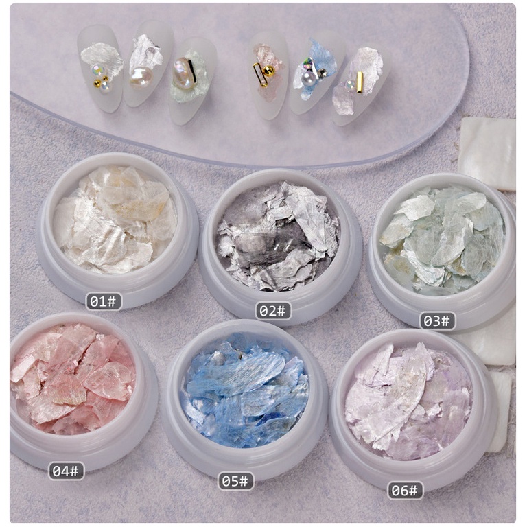 Xà cừ trang trí nail nhiều màu sắc