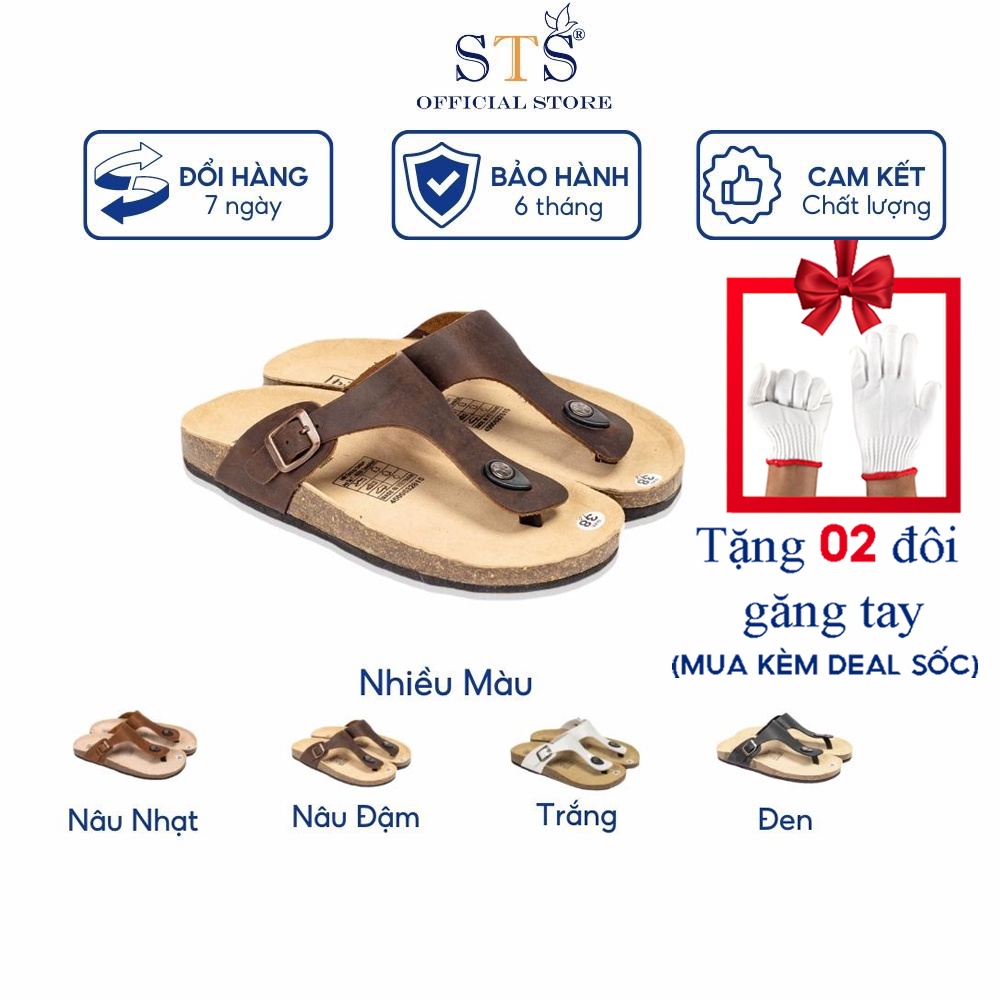 (Da bò thật 100%) Dép xỏ ngón đế trấu xuất khẩu cao cấp mát xa chân thân thiện với môi trường ST07