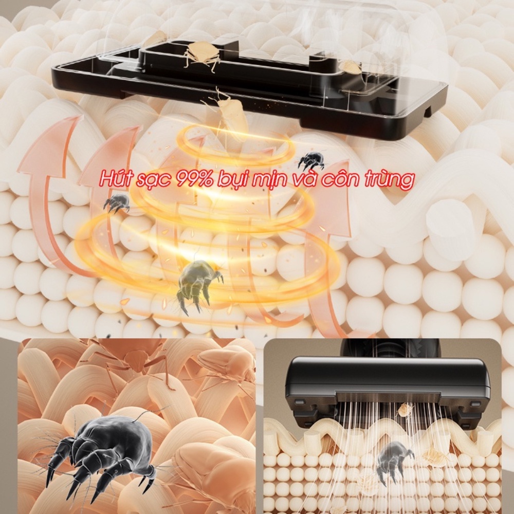 Máy hút bụi mini cầm tay sạc pin, máy hút bụi giường nệm, ô tô bàn làm việc đa năng, công suất 120w, bảo hành 1 tháng