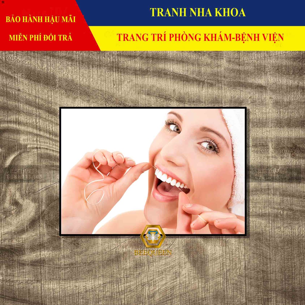 Tranh Nha Khoa Treo Tường Trang Trí Phòng Khám Nha Khoa Có Khung Và Phụ Kiện Treo Kèm Theo