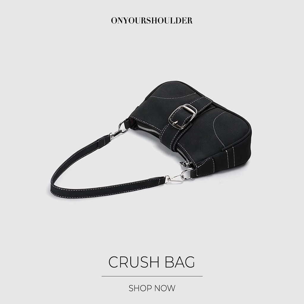 Túi xách nữ màu đen thời trang Crush Bag, túi da cao cấp sành điệu Onyourshoulder