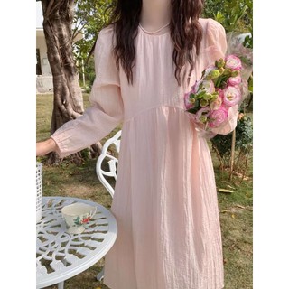Váy cổ tròn tay tài dáng basic