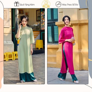 Áo dài dáng suông truyền thông free size chất liệu tằm ướt DX02