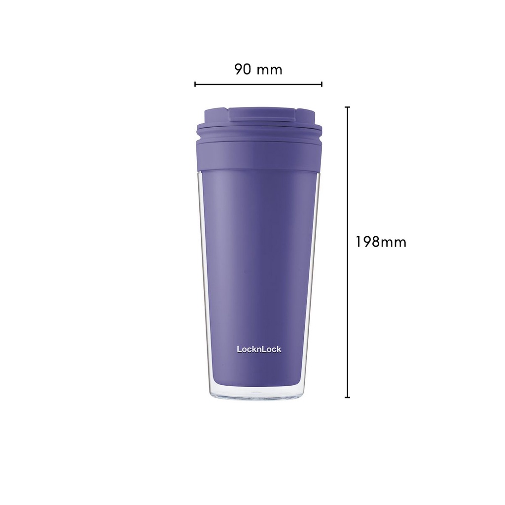 Ly Nhựa 2 Lớp Nắp Bật Có Lưới Lọc Trà Lock&Lock 580ml HAP519