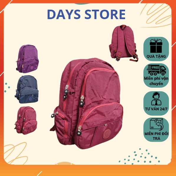 Balo Laptop Kipling Mã KL24 Chất Liệu Vải Dù Trơn Có Ngăn Để Laptop 12 inch, 13 inch, 14 inch, Balo KT 37x28x14cm