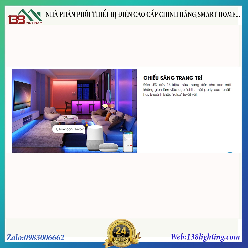 Đèn led dây RGB thông minh Rạng đông  LD01.BLE.RGB 1000/7W