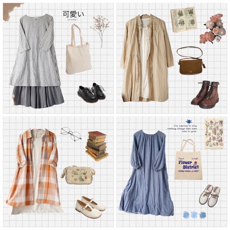 váy đầm xô linen 2hand - secondhand - đồ si - thrifting - mori girl - vintage