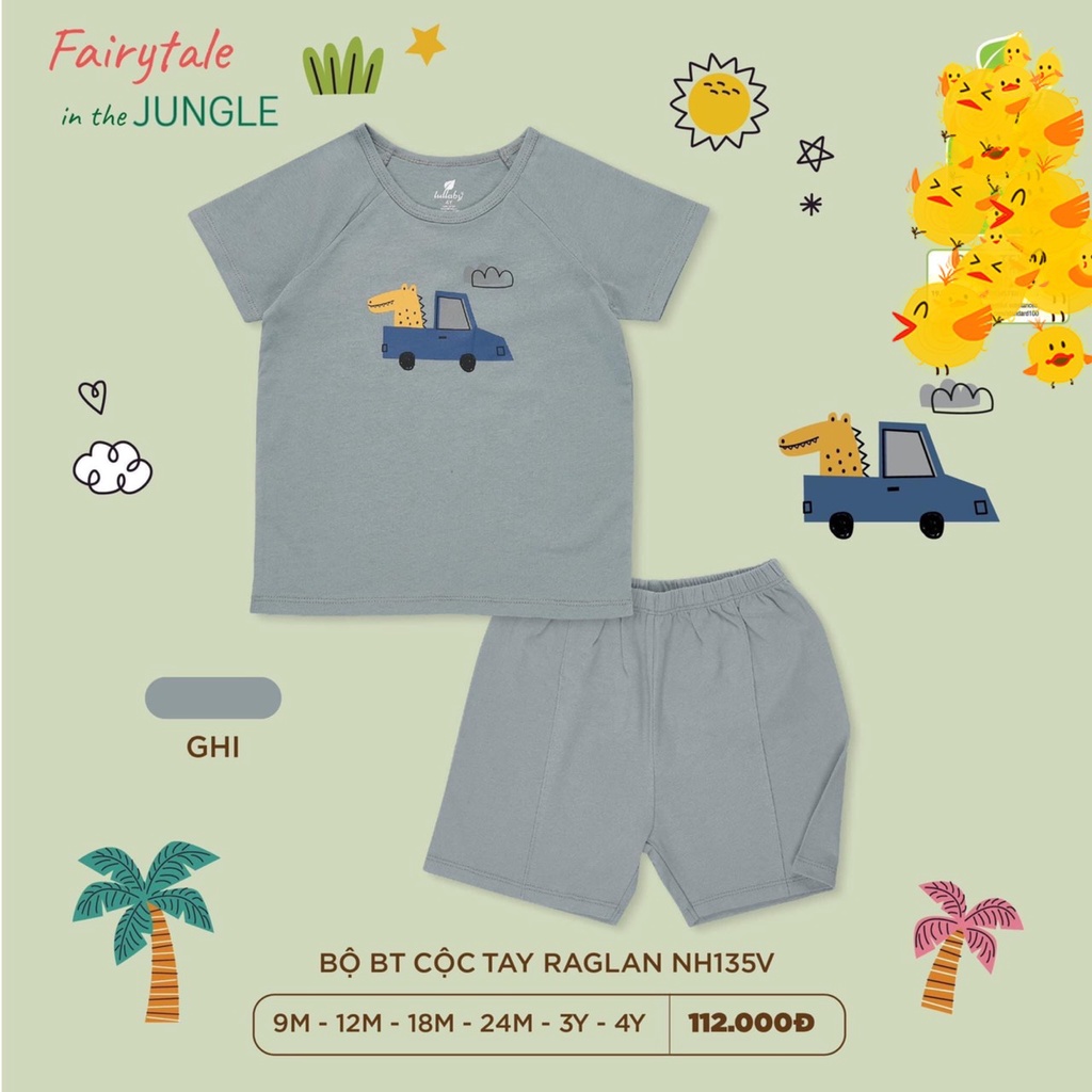 Bộ Cộc tay cotton Raglan Bé Trai Lullaby 2023  NH135V