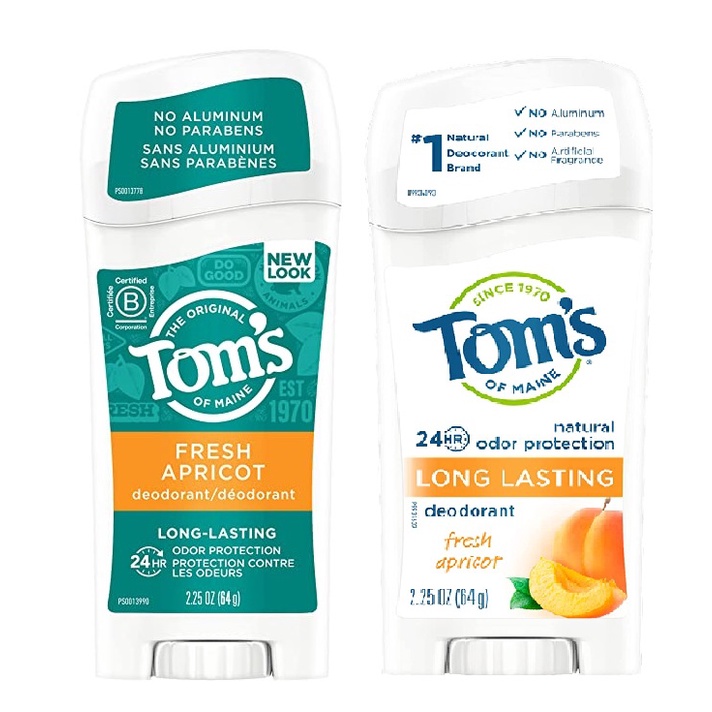 Lăn khử mùi dạng sáp hương đào Tom's of Maine Long Lasting Natural Deodorant Fresh Apricot 64g (Mỹ)